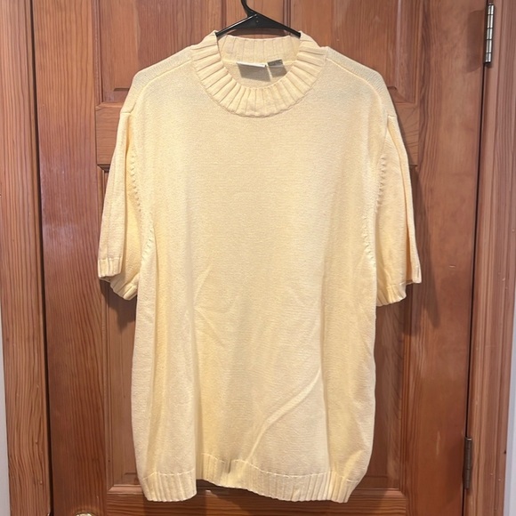 Appleseed’s women’s plus size yellow short sleeve sweater size 3X. - Picture 1 of 5